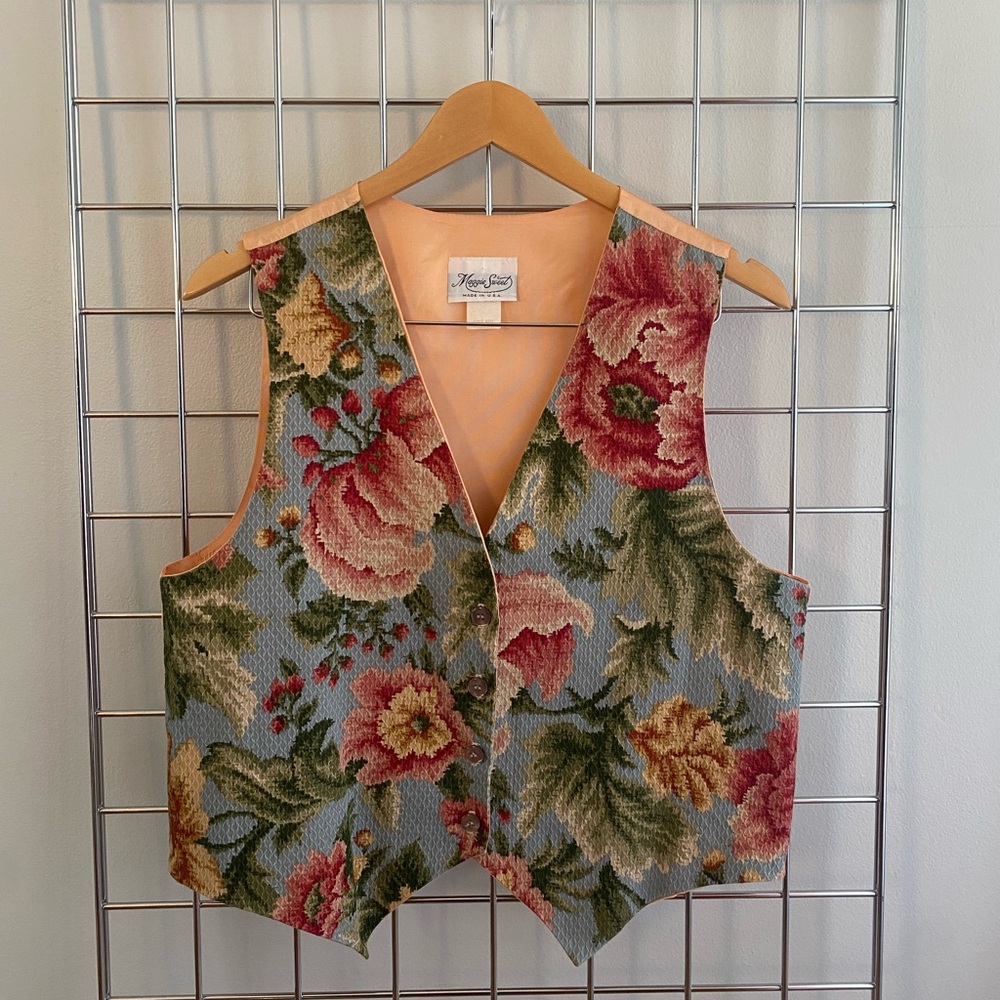 Vintage Maggie Sweet floral vest